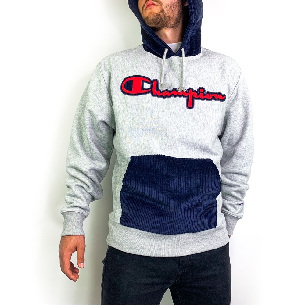 ♥️SOLD♥️Champion New Gray Logo Hoodie - Picture 1 of 8